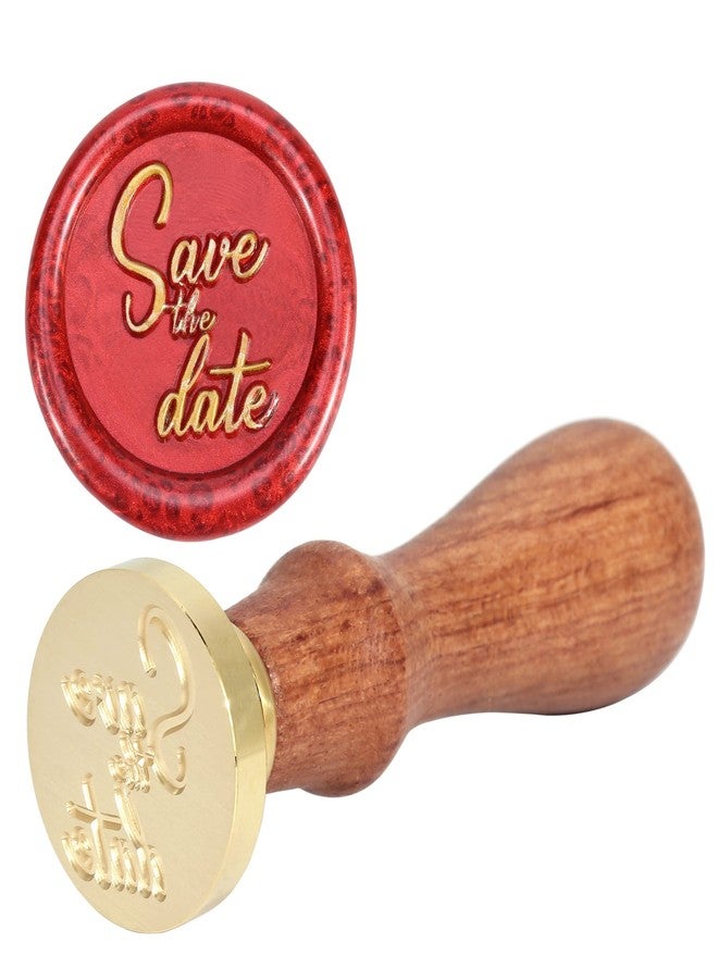 Yoption Save The Date Wax Seal Stamp, Vintage Sealing Wax Stamp Brass Head and Wooden Hilt for Wedding Christmas Party Invitations Envelopes Gift Wrap - Image 5
